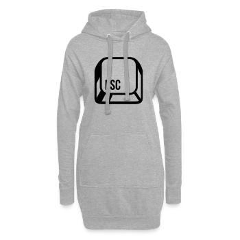 ordinateur - Sweat-shirt à capuche long Femme - gris chiné - Devant