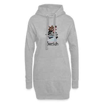 Bretagne - Sweat-shirt à capuche long Femme - gris chiné - Devant