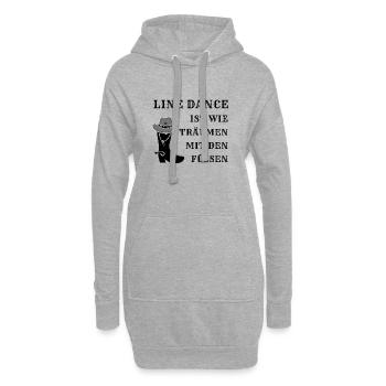 Geschenk: Line Dance ist wie Träumen mit den Füßen - Hoodie-Kleid - Grau meliert - Vorne