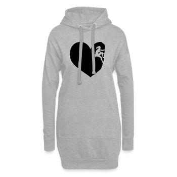 J'adore bouldering escalade alpinisme coeur sports - Sweat-shirt à capuche long Femme - gris chiné - Devant