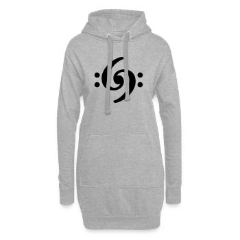 Bass Clef 69 Black (FR) - Sweat-shirt à capuche long Femme - gris chiné - Devant