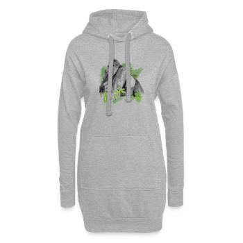 Gorilla - Sweat-shirt à capuche long Femme - gris chiné - Devant