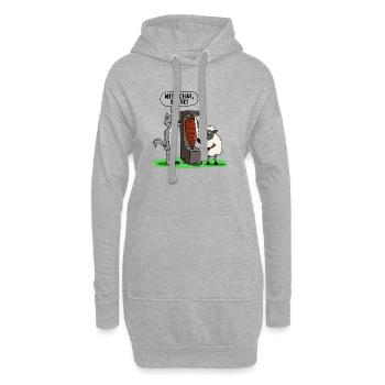 Kebab Kebap Schaf Lamm Sprüche Lustig Döner Essen - Hoodie-Kleid - Grau meliert - Vorne