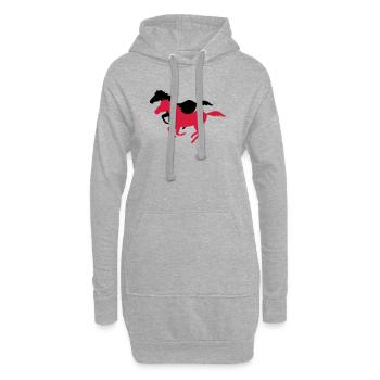galopp pferderennen - Hoodie-Kleid - Grau meliert - Vorne