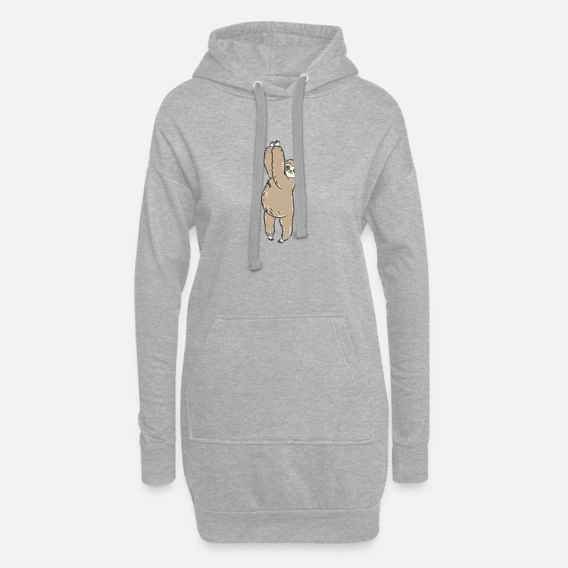 Faultier - Hoodie-Kleid - Grau meliert