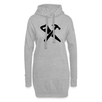 Werkzeug - Hoodie-Kleid - Grau meliert - Vorne