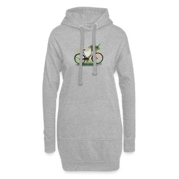 Bicycle with flowers - Sweat-shirt à capuche long Femme - gris chiné - Devant