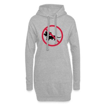 verboten schild zone keine maus symbol maeuschen s - Hoodie-Kleid - Grau meliert - Vorne