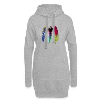 Bunte Federkunst Trio - Hoodie-Kleid - Grau meliert - Vorne