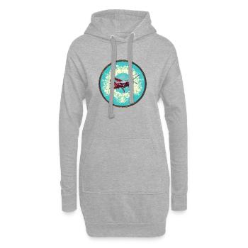 Illustration détaillée de sauterelle - Sweat-shirt à capuche long Femme - gris chiné - Devant
