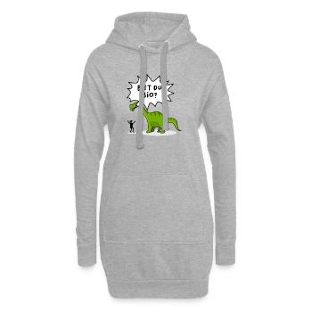 Vegetarisch Dinosaurier Lustig Witzig Spruch Fun - Hoodie-Kleid - Grau meliert - Vorne