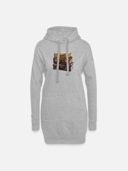Koffer - Hoodie-Kleid - Grau meliert