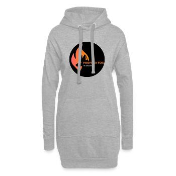 logo transparent - Sweat-shirt à capuche long Femme - gris chiné - Devant