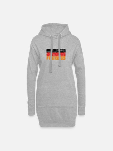 Flagge Deutschland Fahne Grunge Retro Vintage - Hoodie-Kleid - Grau meliert