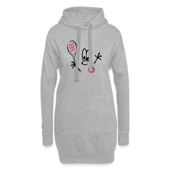 Sport, Tennis ,Tennisball, Comic - Hoodie-Kleid - Grau meliert - Vorne