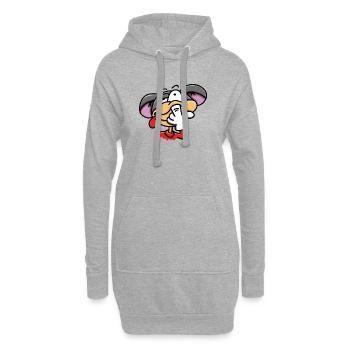 Popeln - Nase bohren - Hoodie-Kleid - Grau meliert - Vorne