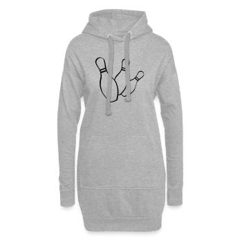 bowling kegelclub - Hoodie-Kleid - Grau meliert - Vorne