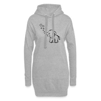 Elefant macht Blasen - Hoodie-Kleid - Grau meliert - Vorne