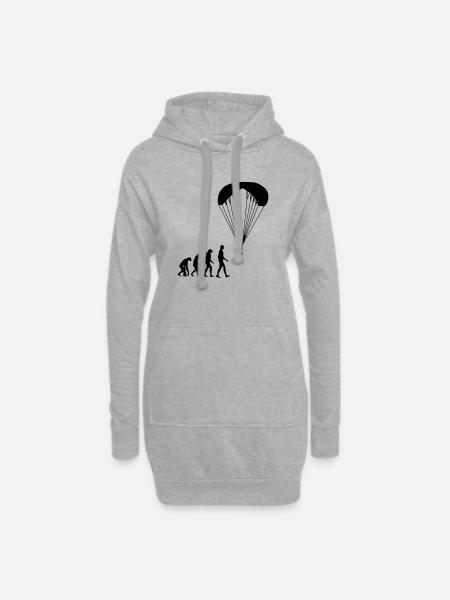 Gleitschirmfliegen / Gleitschirm / Paragliding / - Hoodie-Kleid - Grau meliert