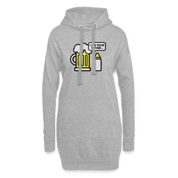 I am your father - Sweat-shirt à capuche long Femme - gris chiné - Devant