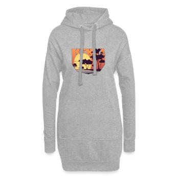 Kenia Design mit Landschaft / Geschenk - Hoodie-Kleid - Grau meliert - Vorne