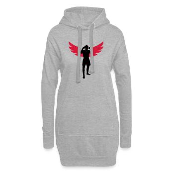 Kickboxen / Kickboxing / Kickboxer / Kick Boxing - Hoodie-Kleid - Grau meliert - Vorne