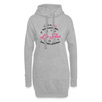 Mädchen / Fee / Prinzessin / Baby - Hoodie-Kleid - Grau meliert - Vorne