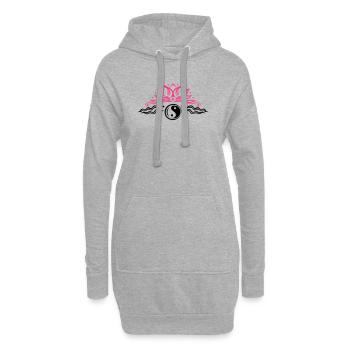 Lotus mit Yin & Yang Symbol - Sweat-shirt à capuche long Femme - gris chiné - Devant