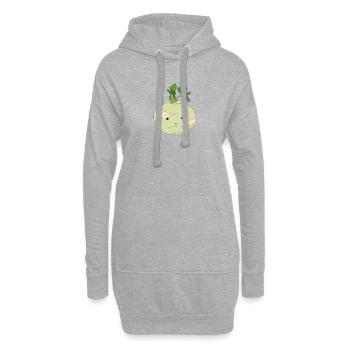 M. Kohlrabi - Sweat-shirt à capuche long Femme - gris chiné - Devant