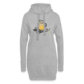 Bière Bière Mug Houblon Blé - Sweat-shirt à capuche long Femme - gris chiné - Devant