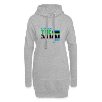 Keep Calm Design / Geschenk Tansania - Hoodie-Kleid - Grau meliert - Vorne