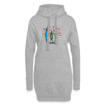 He did it - wasco crayons - Sweat-shirt à capuche long Femme - gris chiné - Devant