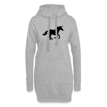 Galoppierendes Einhorn - Hoodie-Kleid - Grau meliert - Vorne
