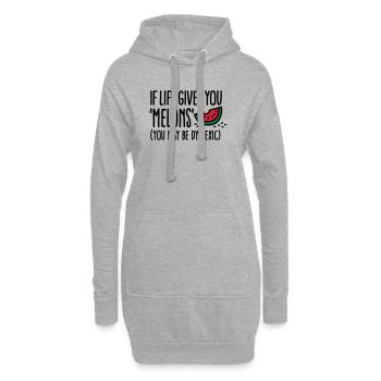 If live gives you melons, you may be dyslexic - Sweat-shirt à capuche long Femme - gris chiné - Devant