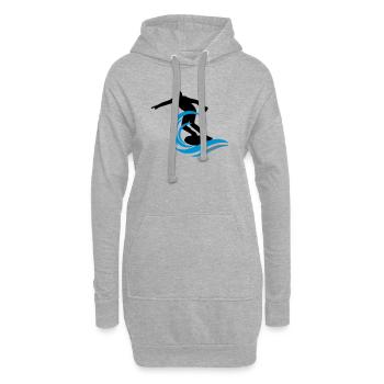 Surfeur - Sweat-shirt à capuche long Femme - gris chiné - Devant