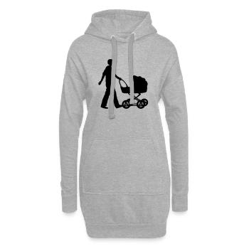 vater kind kinderwagen - Hoodie-Kleid - Grau meliert - Vorne