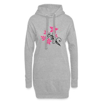 Belle fleurs en filigrane. Élément floral. - Sweat-shirt à capuche long Femme - gris chiné - Devant