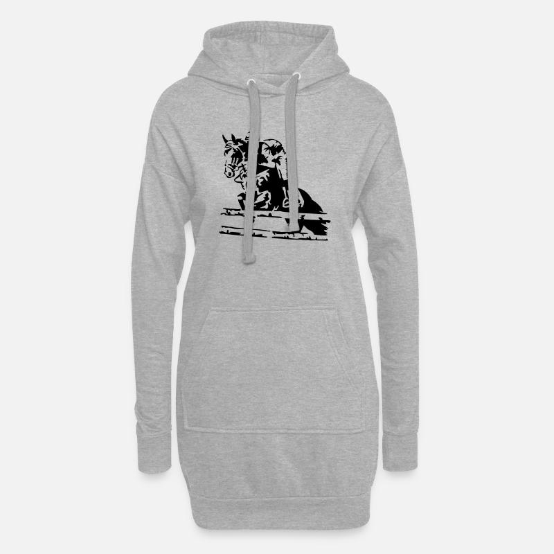 reiten springreiten - Hoodie-Kleid - Grau meliert