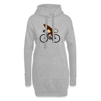 singe - Sweat-shirt à capuche long Femme - gris chiné - Devant