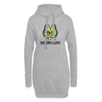 Nous sommes enceintes (avocat) - Sweat-shirt à capuche long Femme - gris chiné - Devant