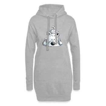 Westie - West Highland White Terrier - Chien - Sweat-shirt à capuche long Femme - gris chiné - Devant