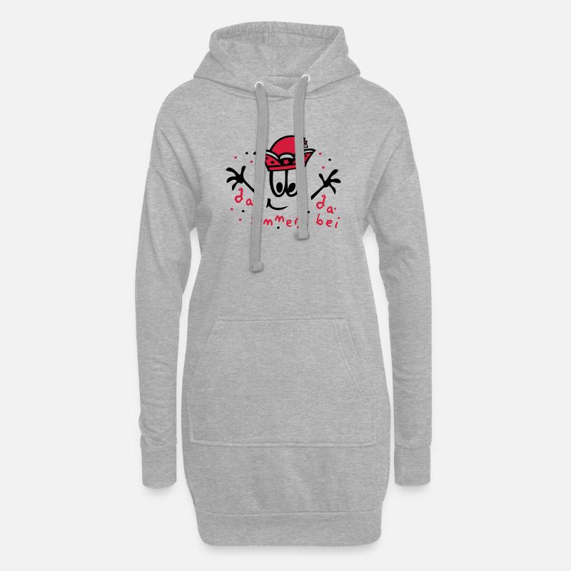 Fasching mit Konfetti, Karneval - Hoodie-Kleid - Grau meliert