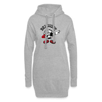 Belgique Belgium dab dabbing soccer football - Hoodie-Kleid - Grau meliert - Vorne