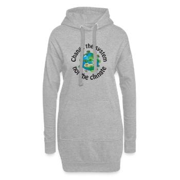 Changer le système, pas le climat noir - Sweat-shirt à capuche long Femme - gris chiné - Devant