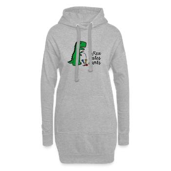 T-Rex hates darts joueur de fléchettes dinosaure - Sweat-shirt à capuche long Femme - gris chiné - Devant