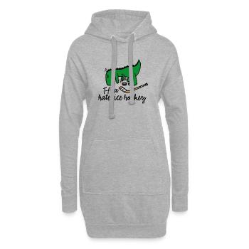 T-Rex hates hockey Eishockey Eishockeyspieler - Hoodie-Kleid - Grau meliert - Vorne