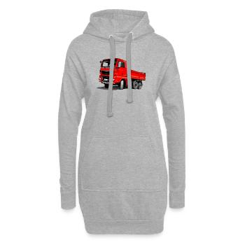 LKW rot - Hoodie-Kleid - Grau meliert - Vorne