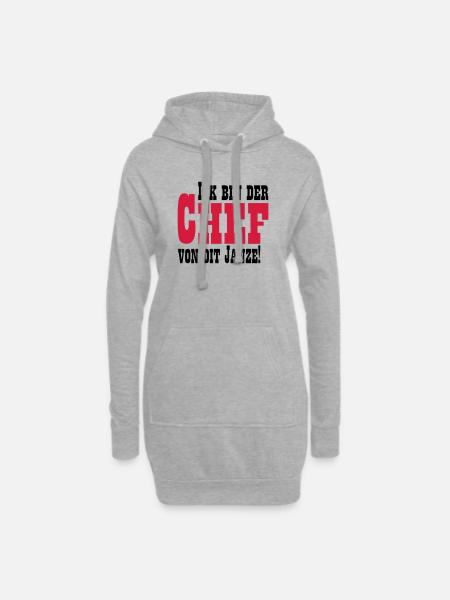Chef von dit janze - Hoodie-Kleid - Grau meliert