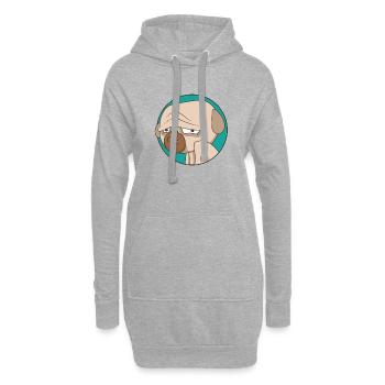 La vie du carlin | Chien | Disparu | Animaux de compagnie | Canine - Sweat-shirt à capuche long Femme - gris chiné - Devant