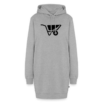 Schubkarre - Hoodie-Kleid - Grau meliert - Vorne